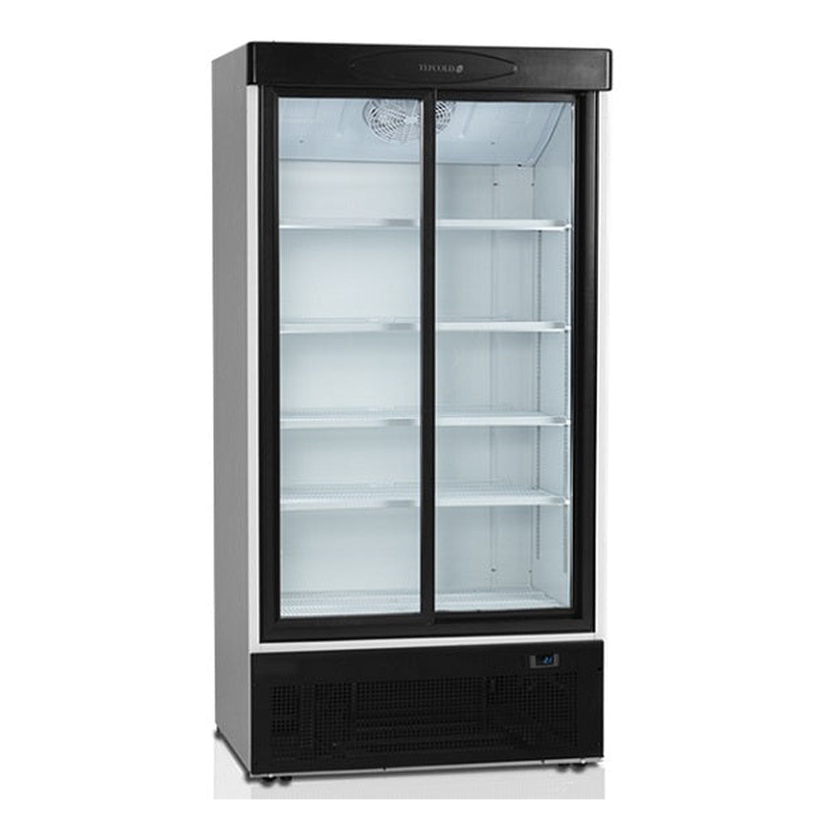 Displaykjøleskap Tefcold FS1002S – ventilert kjøling, LED-belysning, skyvedører i glass