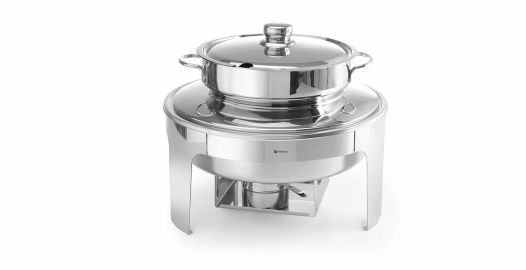 Chafing dish mirror finish for suppe - 10 Liter, Ø420x(h)380mm