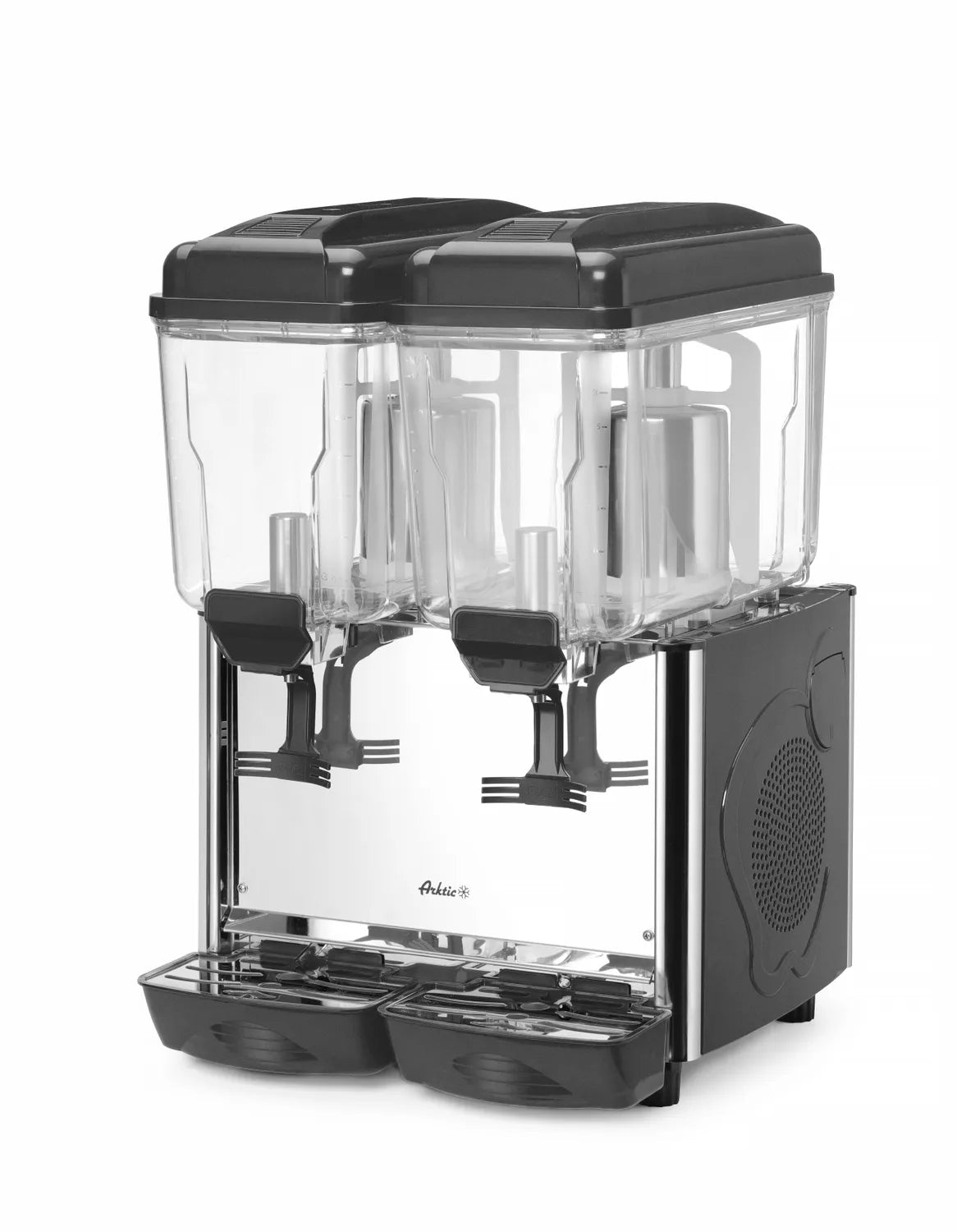 Saftdispenser / juicedispenser med kjøling på 2 x 12 liter – Elektrisk dispenser for juice og saft