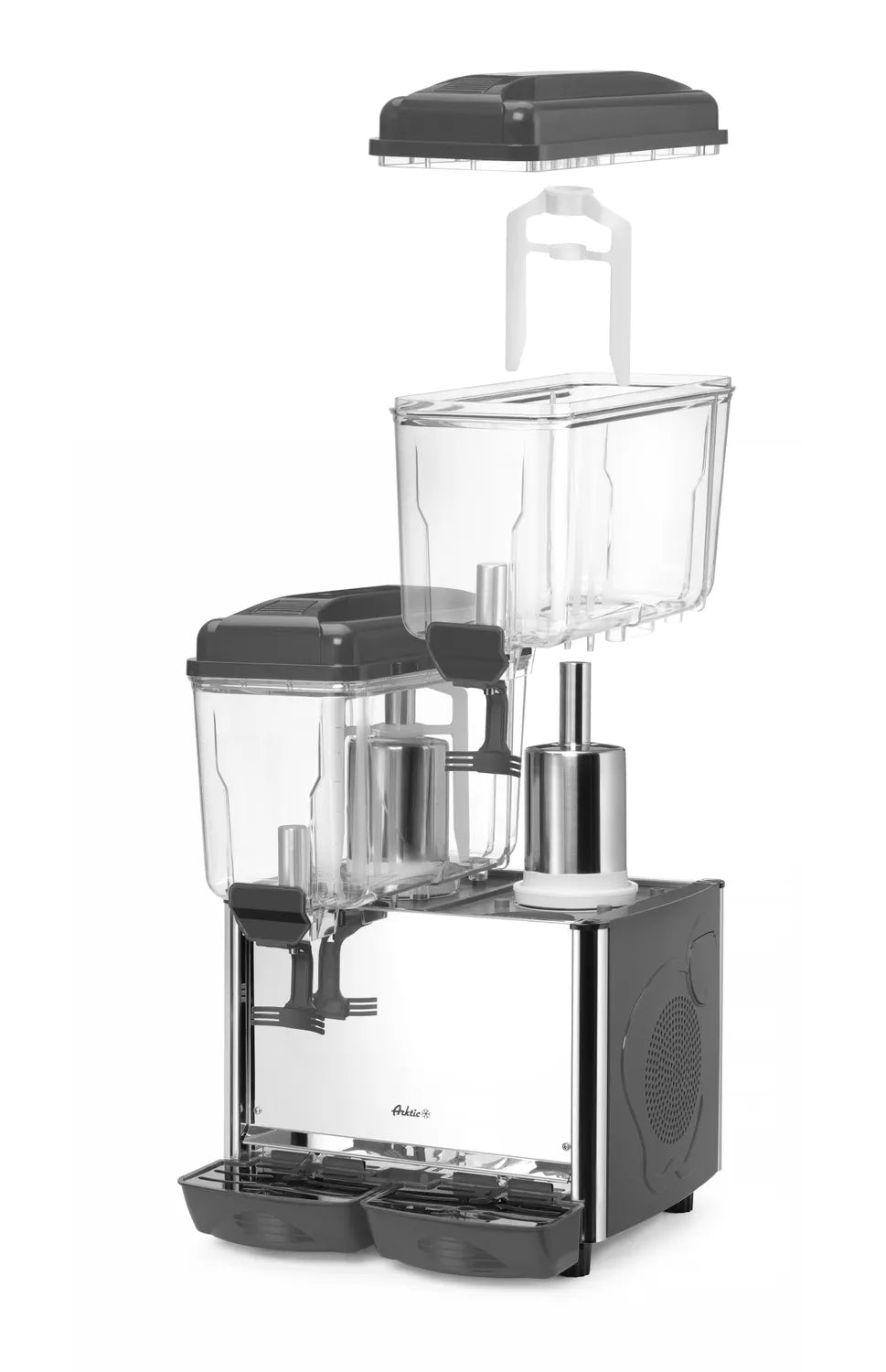 Saftdispenser / juicedispenser med kjøling på 2 x 12 liter – Elektrisk dispenser for juice og saft