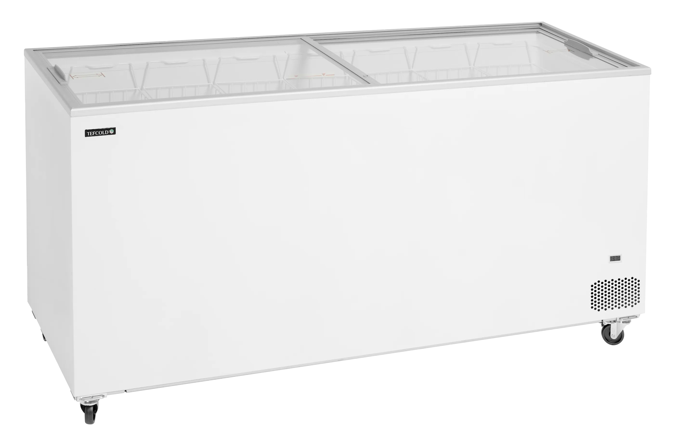 Iskremfryser Tefcold IC552SC – Stor displayfryseboks 486 liter med skyveglass