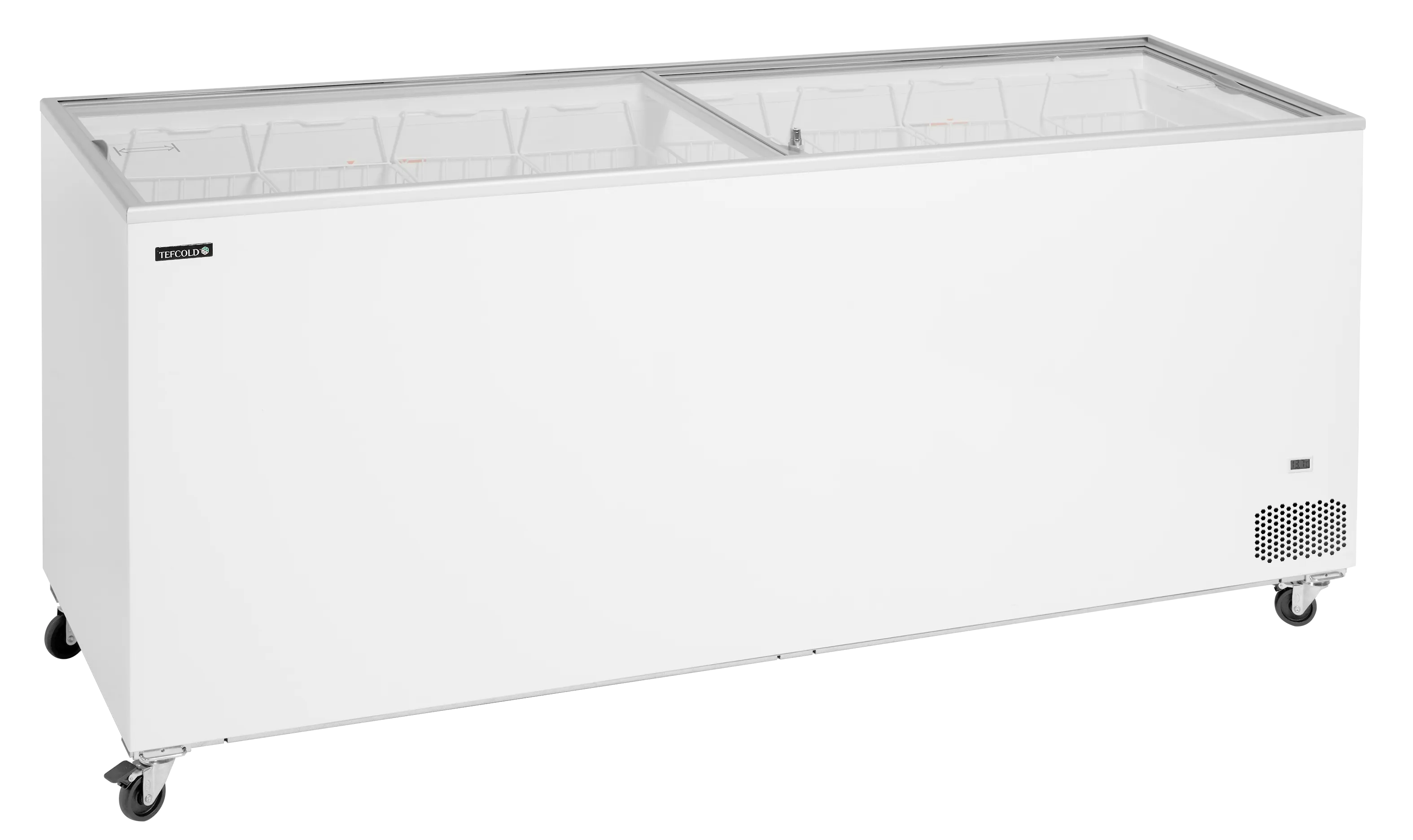 Iskremfryser Tefcold IC702SC – Stor displayfryseboks 620 liter med skyveglass