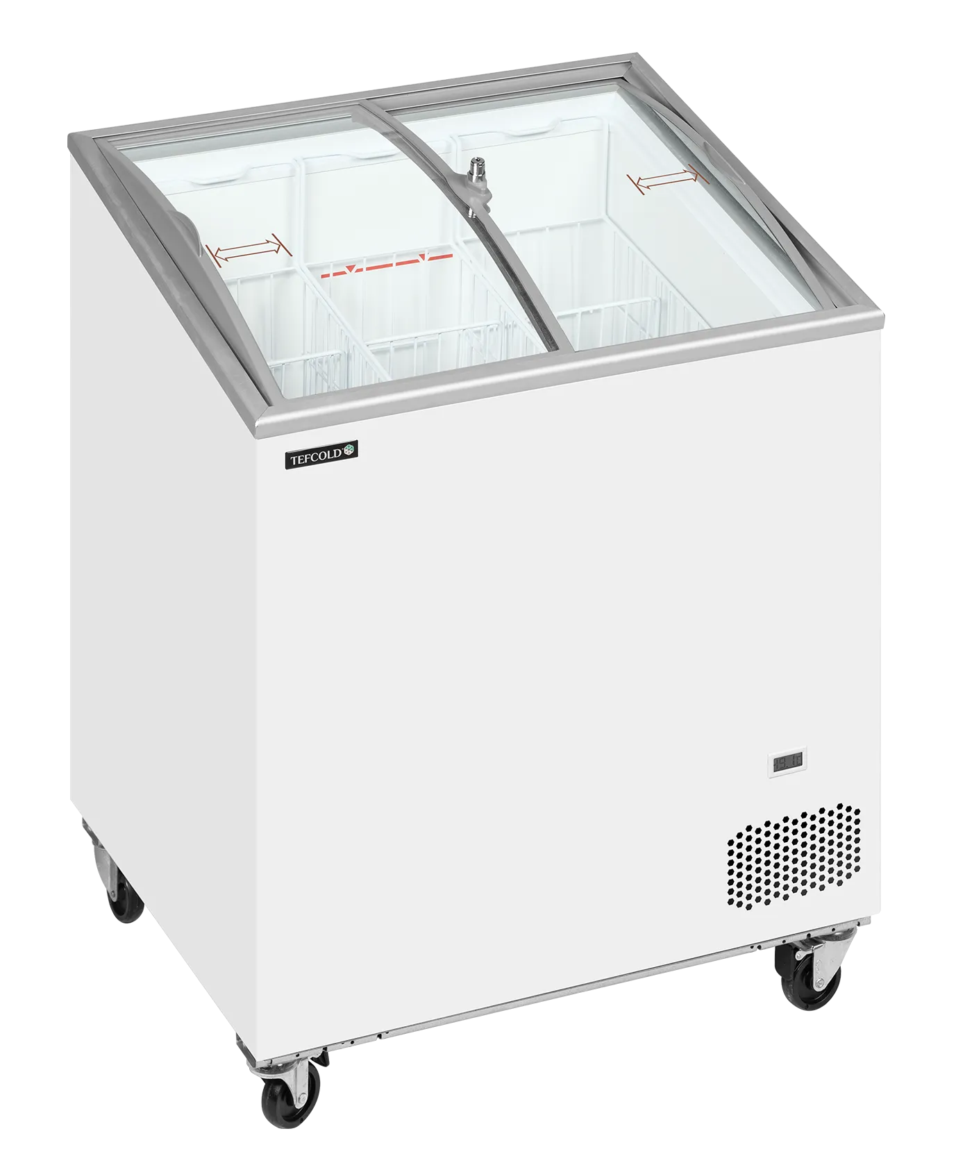 Iskremfryser Tefcold IC202SCEB – Displayfryseboks 157 liter med buede skyvelokk
