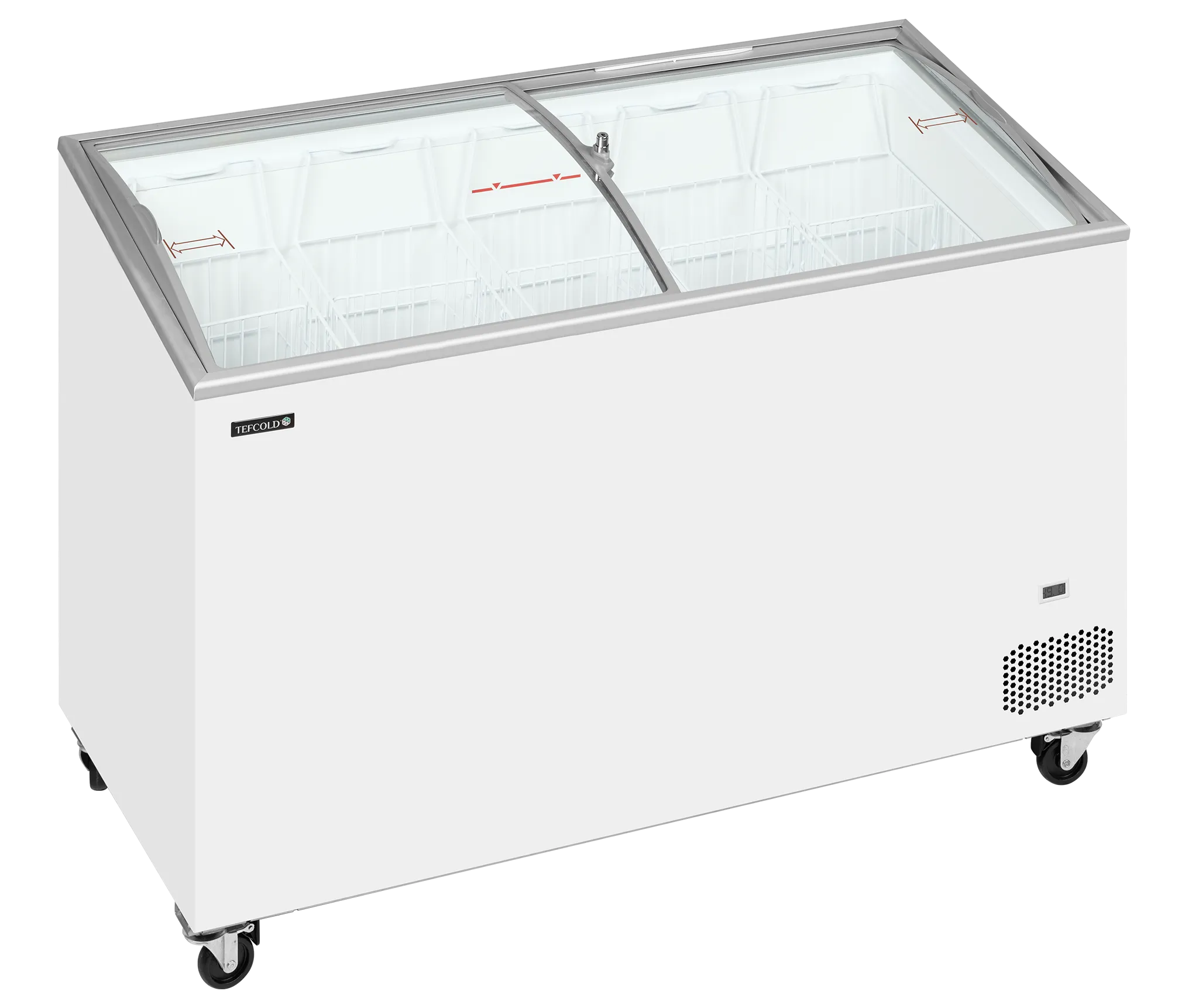 Iskremfryser Tefcold IC402SCEB – Displayfryseboks 325 liter med buede skyvelokk