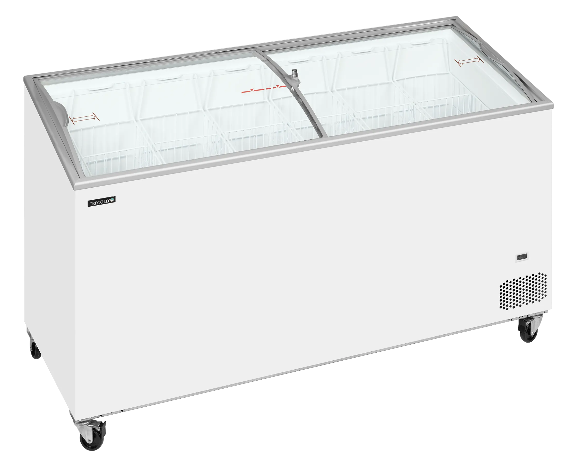 Iskremfryser Tefcold IC502SCEB – Displayfryseboks 398 liter med buede skyvelokk