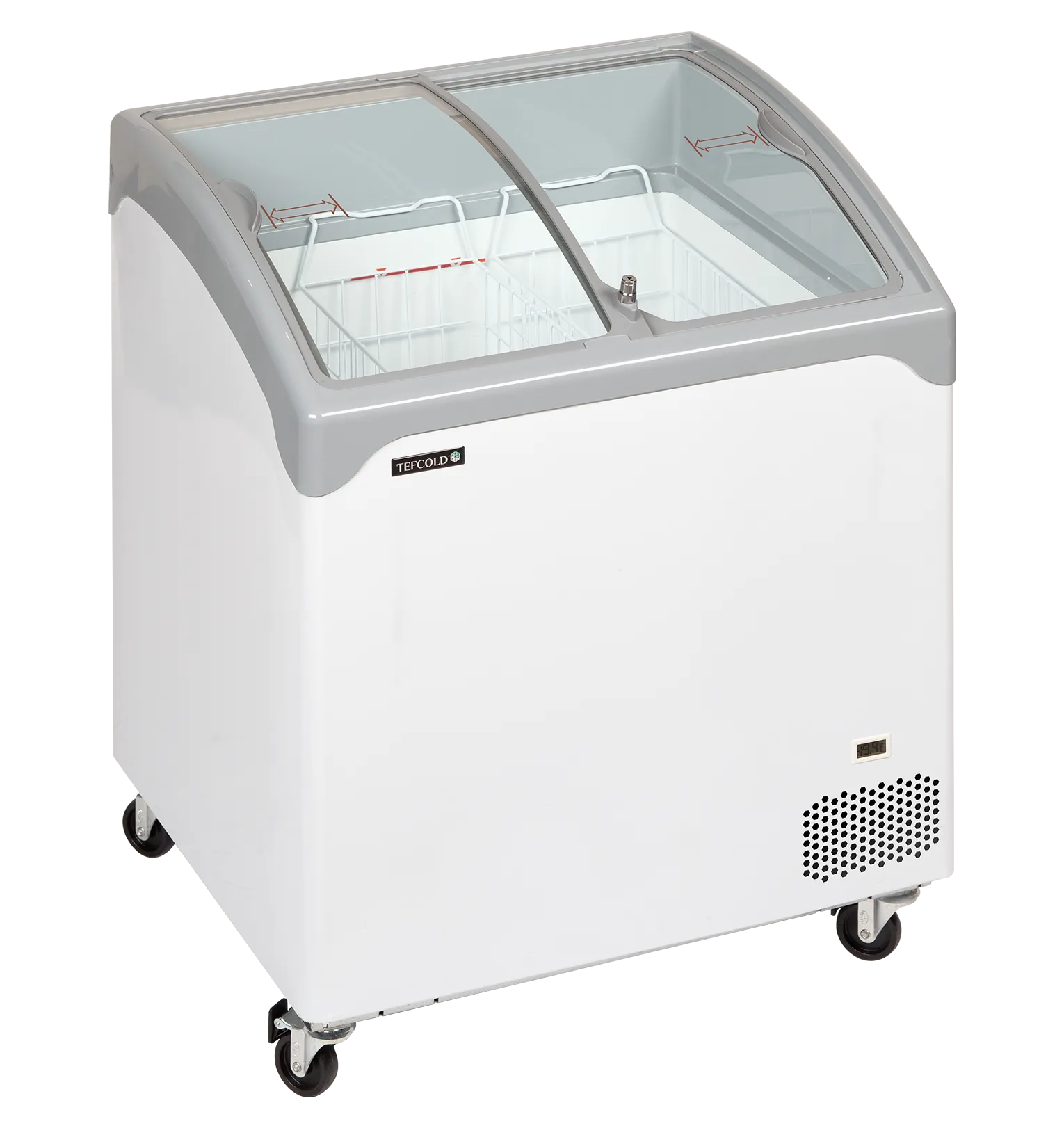 Iskremfryser Tefcold NIC202SCEB – Displayfryseboks 138 liter med buede skyveglass