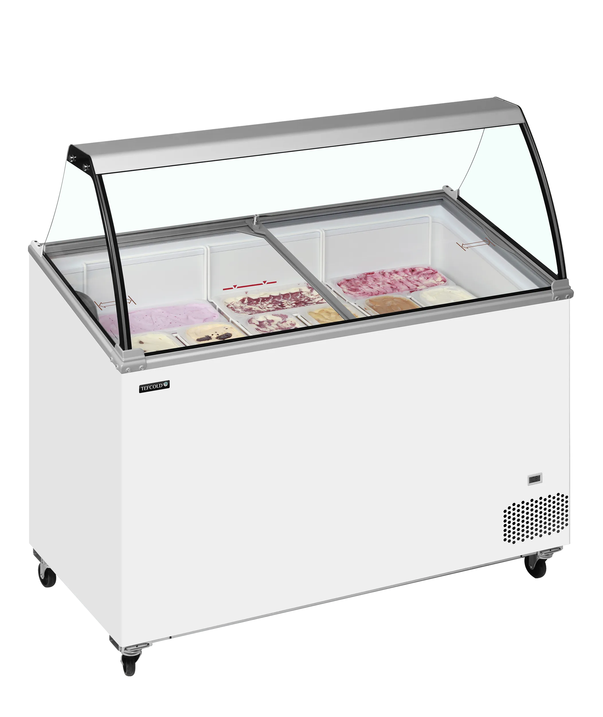 Iskremfryser Tefcold IC402SCE+SO – Serveringsfryser for kuleis med glassbeskyttelse