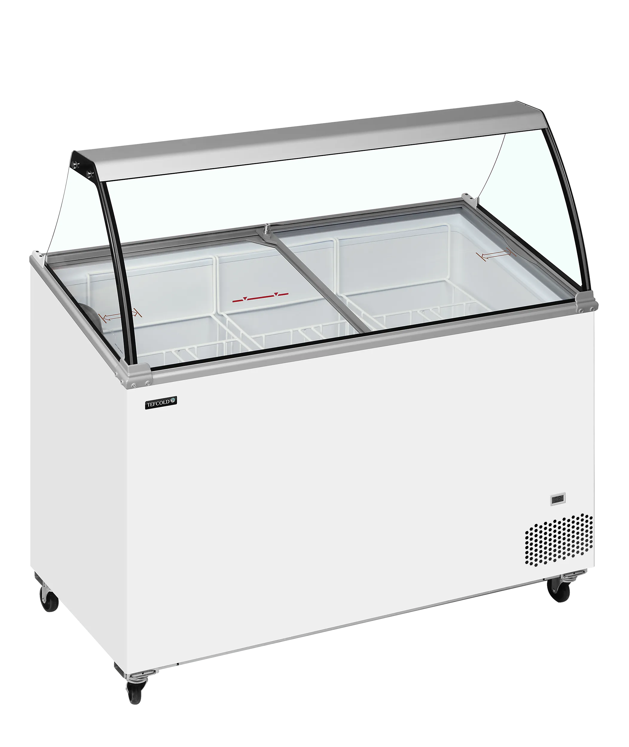 Iskremfryser Tefcold IC402SCE+SO – Serveringsfryser for kuleis med glassbeskyttelse