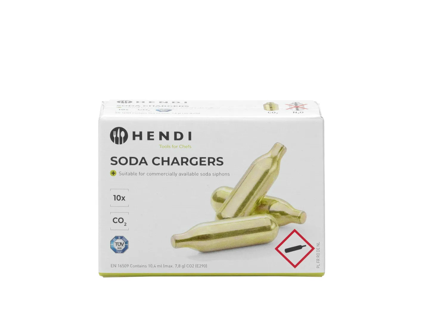 Gasspatroner CO₂ for Soda siphon i aluminium med 10 stk i pakken