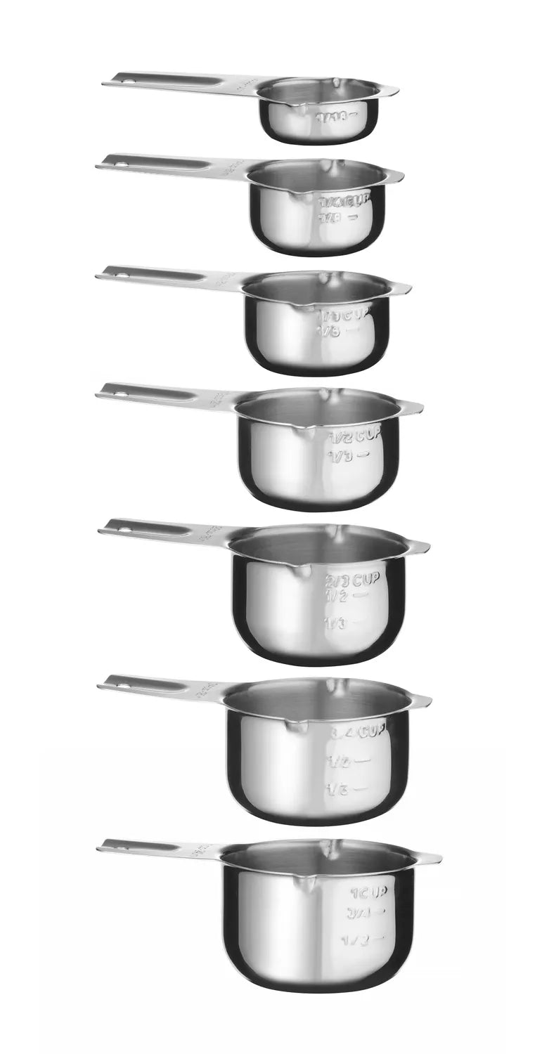 Målebegersett i rustfritt stål – 7 deler