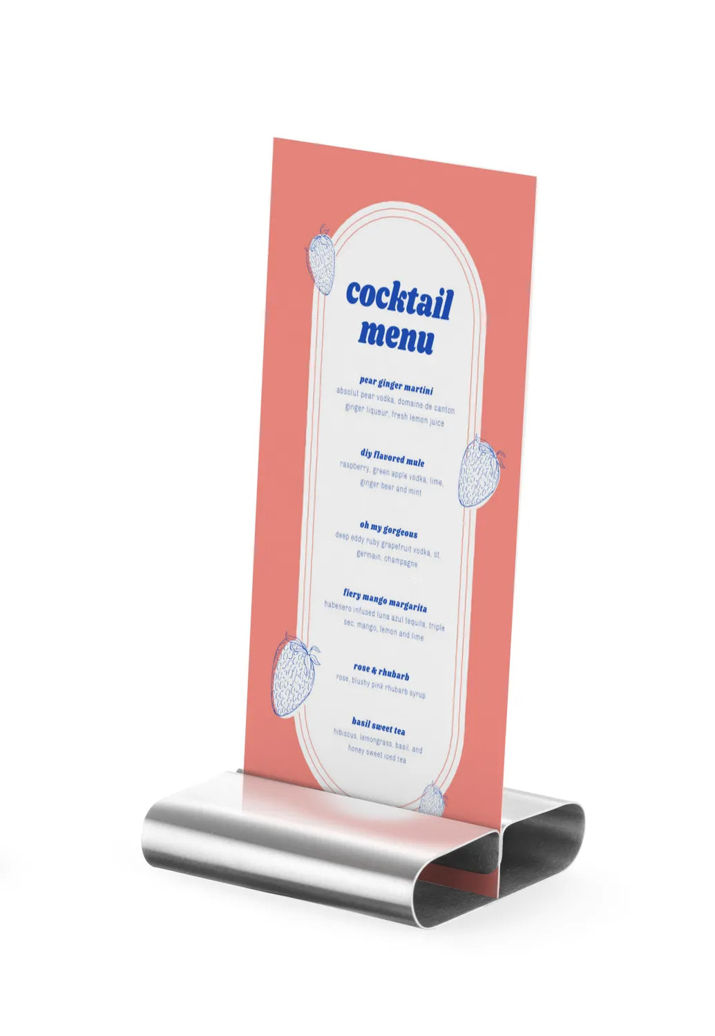 Bordstativ for meny med 6 stk i pakken – Rustfritt stål