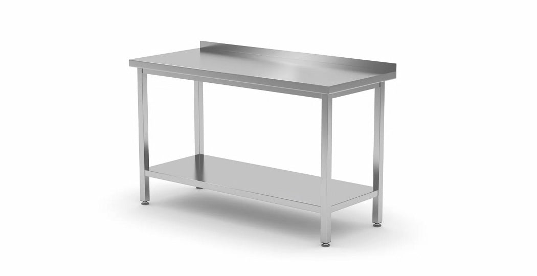 Rustfribenk med hylle - dybde 600 mm Kitchen Line