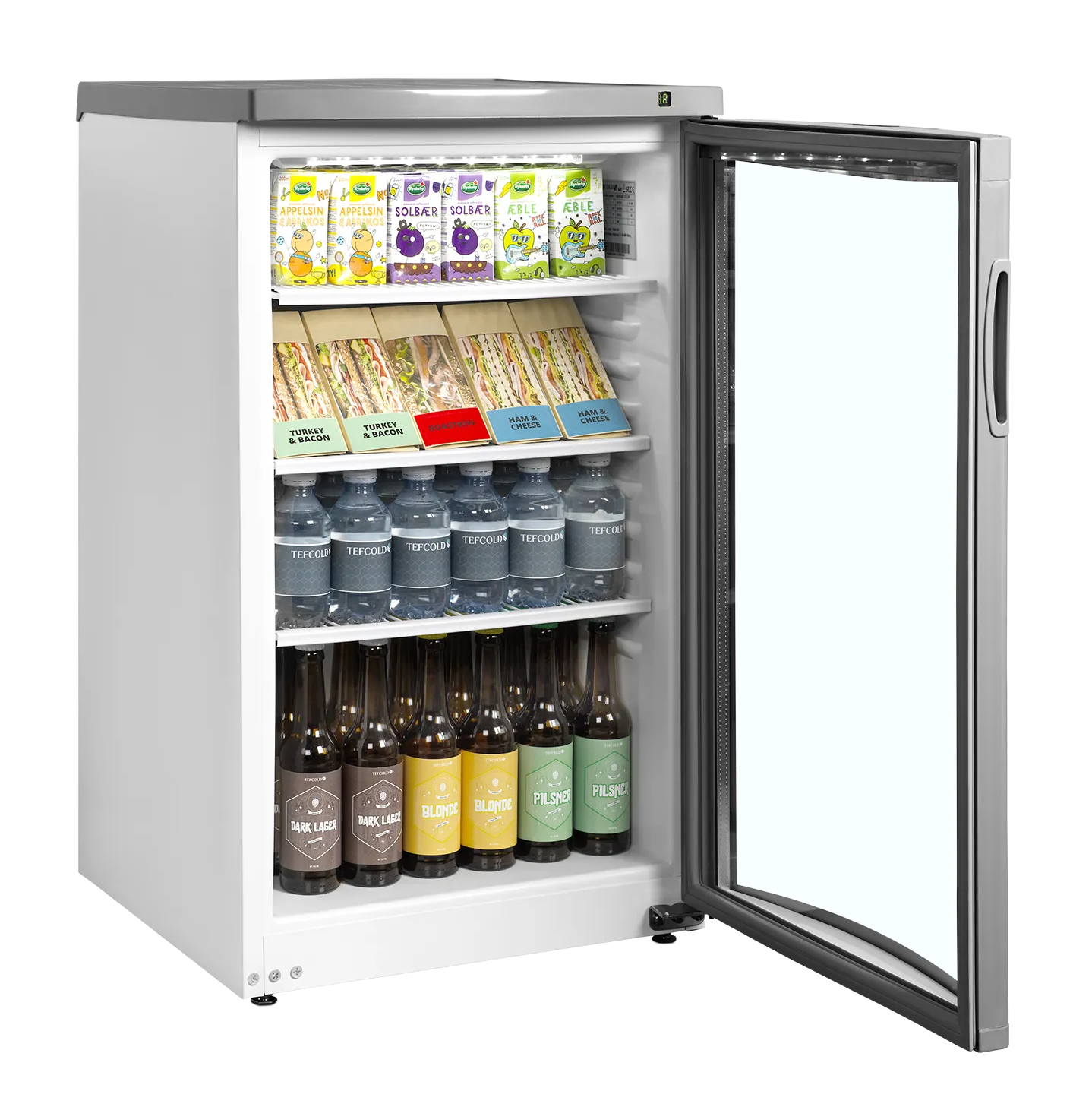 Flaskekjøler / displaykjøler med glassdør Tefcold BC145 med vifte