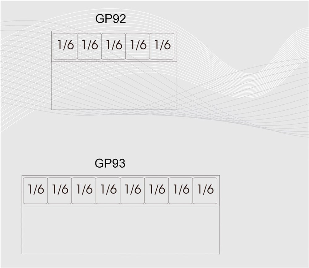 Tefcold Pizzabenk GP93 granittopp, 3 dører og garnityr for 8 stk GN1/6