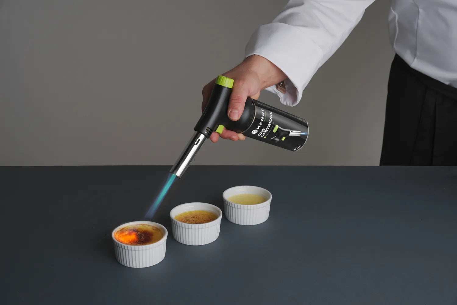 Kokkens jetbrenner / gassbrenner – Sett med gasspatron – Profesjonell flamberings- og grillbrenner