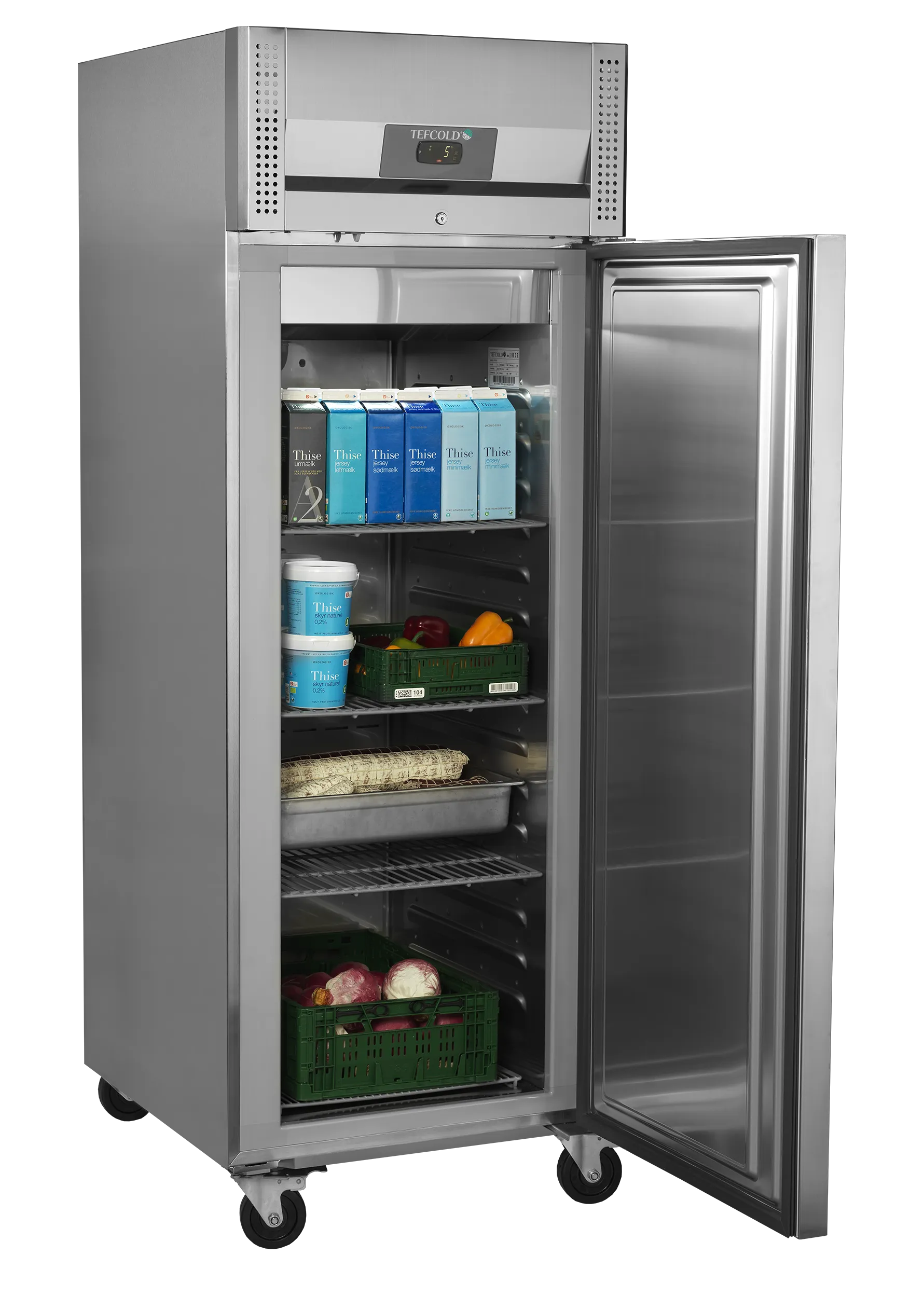 Tefcold RK710X1 kjøleskap for storkjøkken – høykapasitets kjøleskap i rustfritt stål for GN2/1
