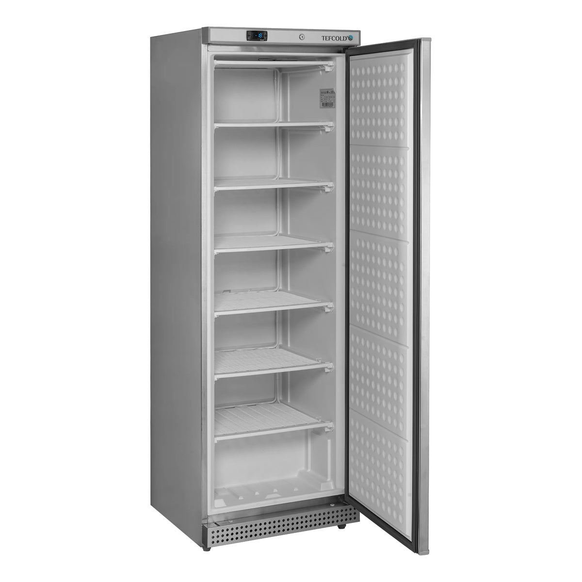 Fryseskap Tefcold UF400S – rustfritt stål, lås