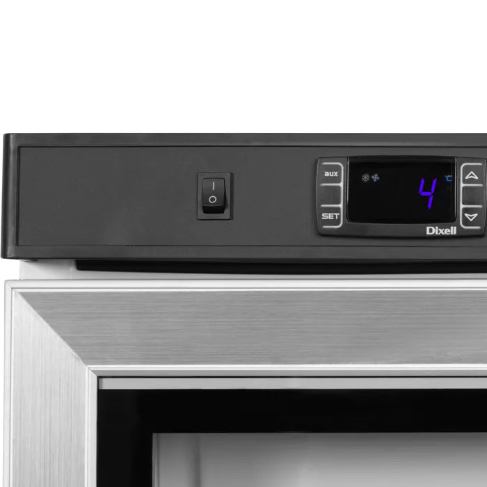 Tefcold Displaykjøler UR200SG rustfri utside med glassdør passer underbenk