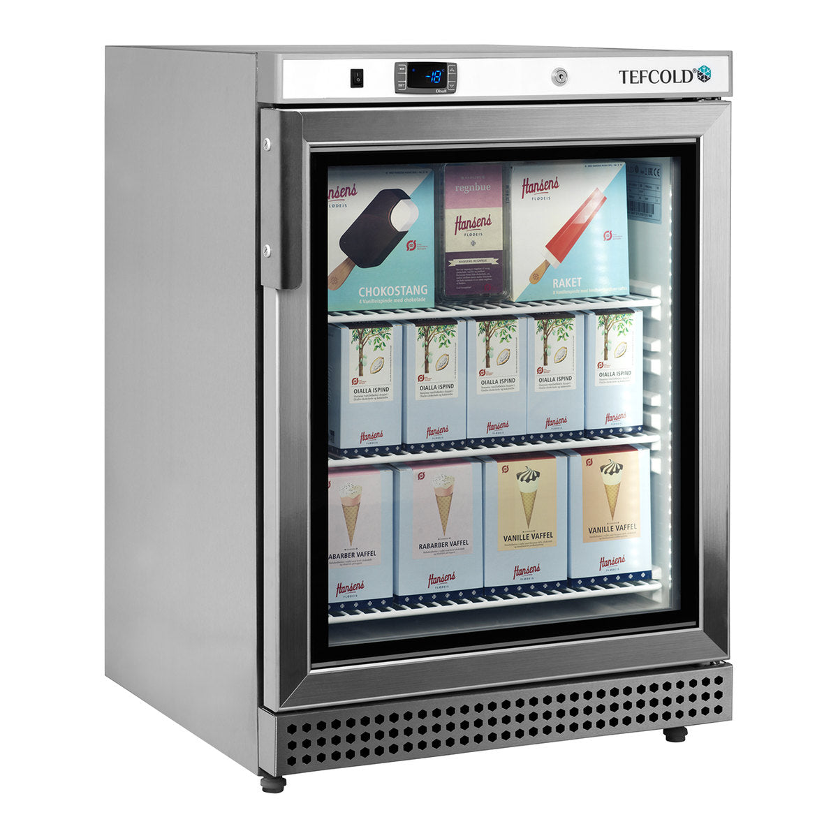 Tefcold UF200VSG – produktbilde med innhold