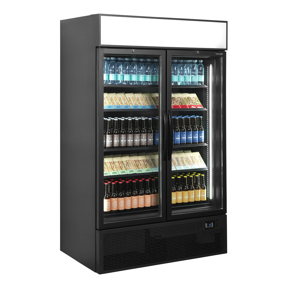 Tefcold FSC1200H BLACK – produktbilde med innhold
