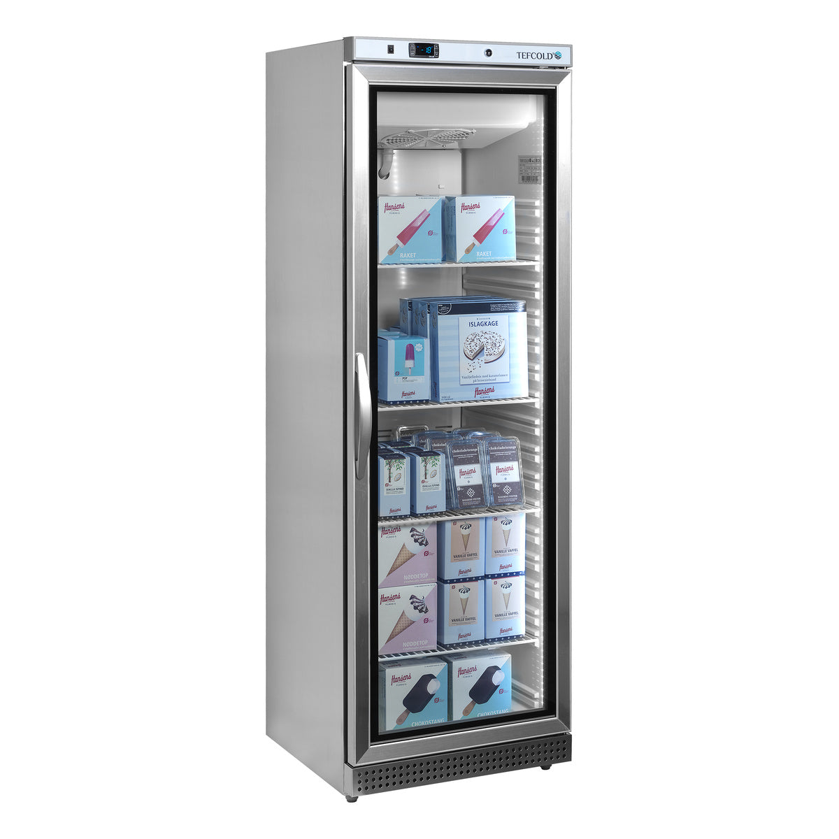 Tefcold UF400VSG – produktbilde med innhold