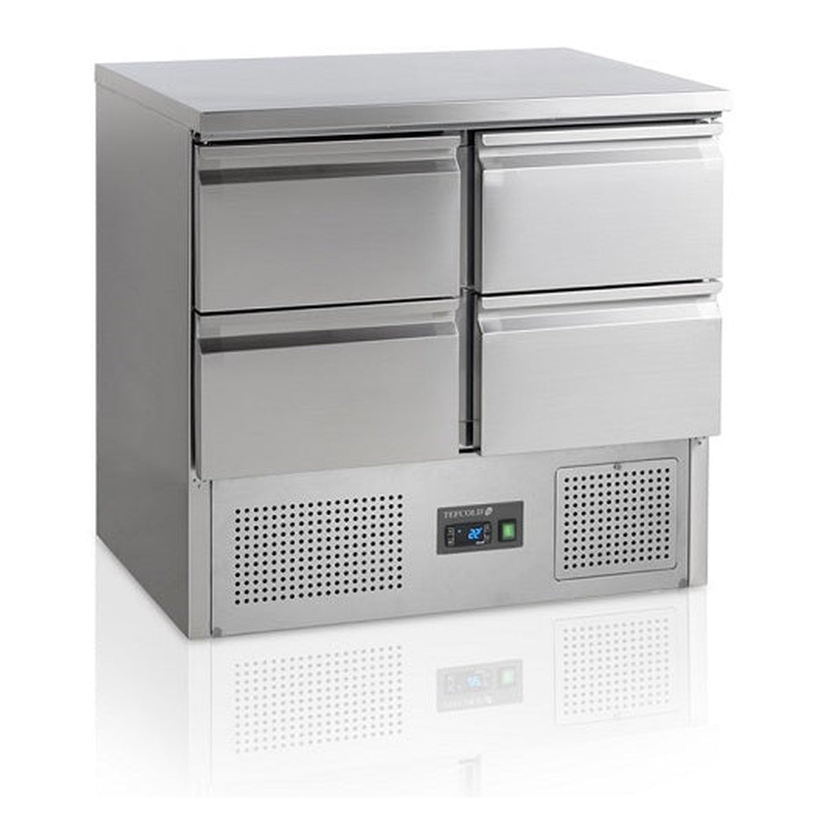 Saladette GN1/1 Tefcold SA914 – vifteassistert kjøling, rustfritt stål, automatisk avriming
