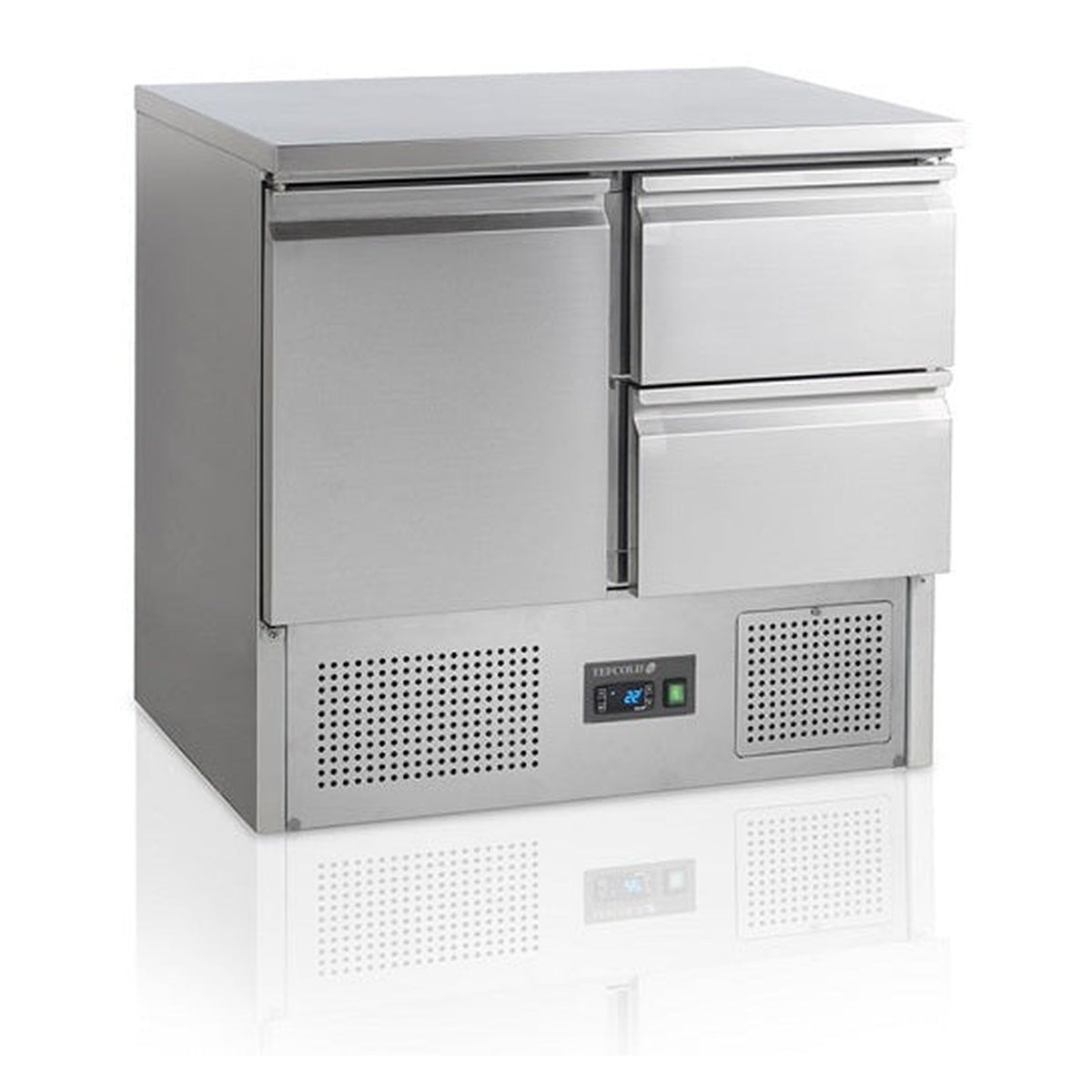 Saladette GN1/1 Tefcold SA912 – vifteassistert kjøling, rustfritt stål, automatisk avriming