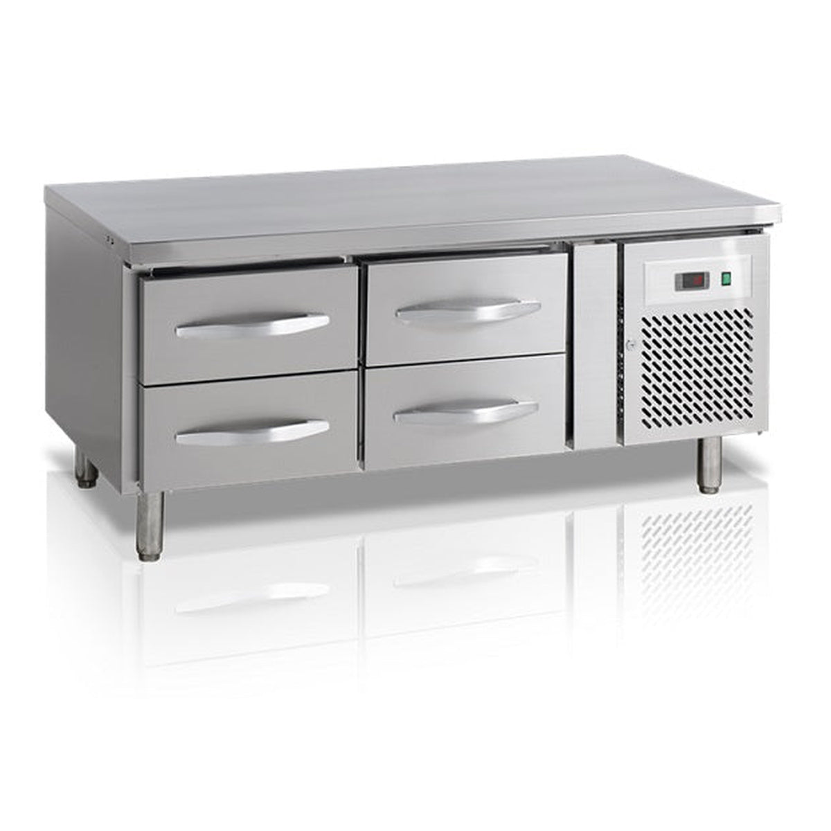 Underbenk GN1/1 Tefcold UC5240 – ventilert kjøling, rustfritt stål, automatisk avriming